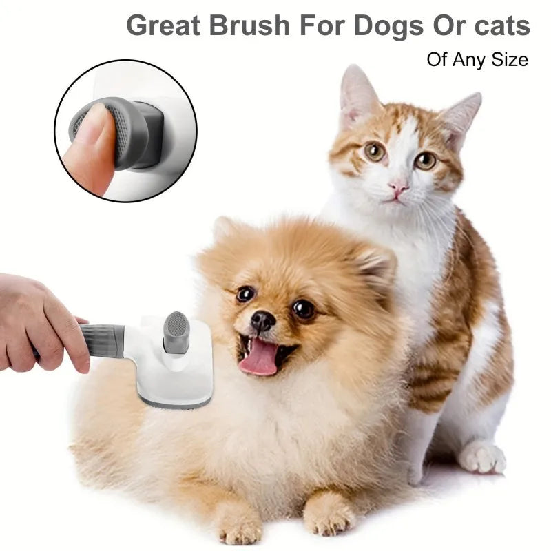 2-in-1 Pet Grooming Brush, Massaging Deshedder