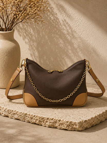 Camel Single-Shoulder Bag, Versatile Everyday Size