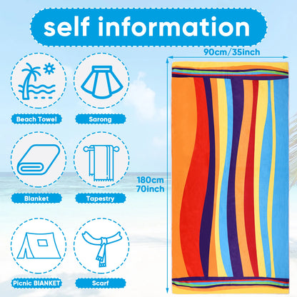 Ultra-Soft Extra Large Beach Towel 6/10pcs Set 70x35 Quick Dry Sand