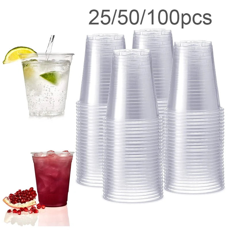 Disposable Clear Plastic Cups 200ml | 25/50/100pcs Outdoor Picnic Party Tasting Tableware