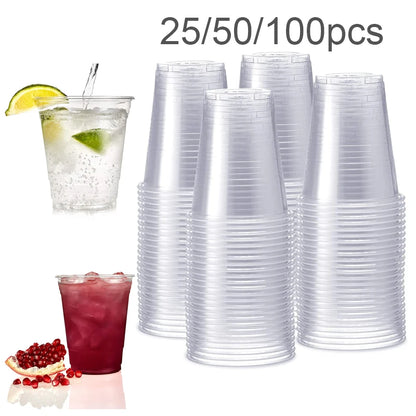 Disposable Clear Plastic Cups 200ml | 25/50/100pcs Outdoor Picnic Party Tasting Tableware