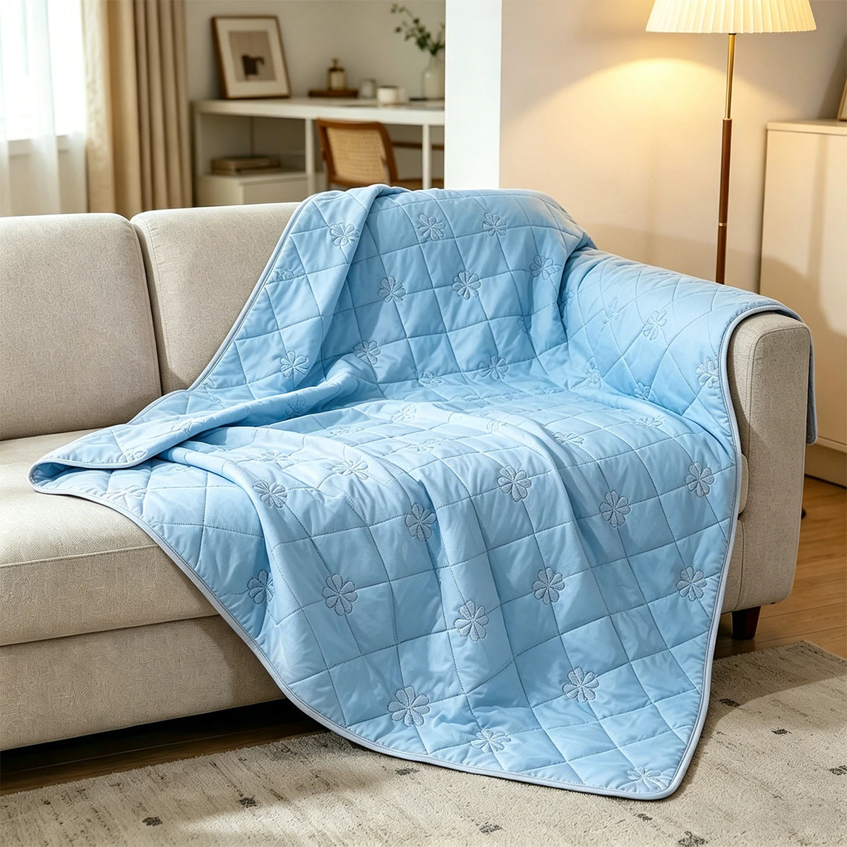 ROSEKIND 1pc Soft Cooling Blanket, 300 GSM, 90*108 Inch, Lightweight & Breathable Cold blanket for  Hot Sleepers, Multifunctional Blanket for Bed Sofa Office Travel, Durable Blanket for All-season Use, Available In 5 Colors A