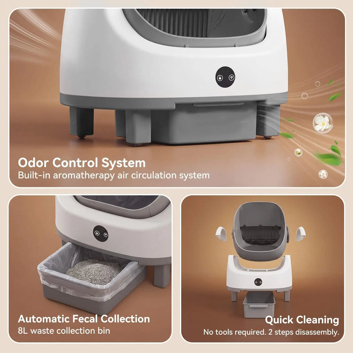 Automatic Self-Cleaning Litter Box, App Control