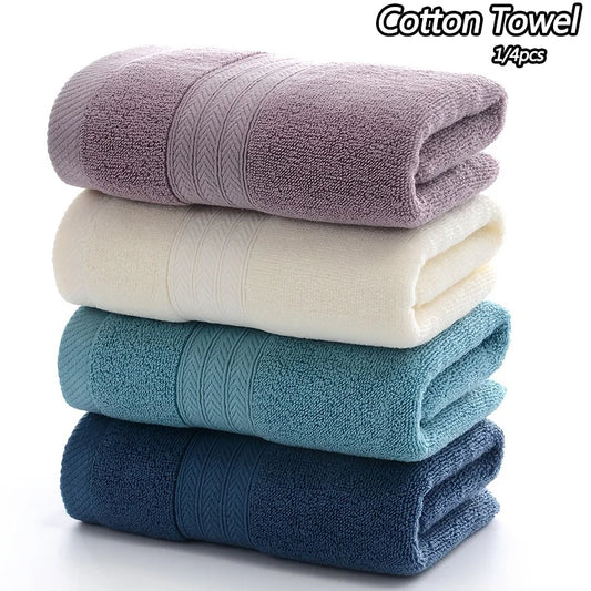 Lot de 4 serviettes en coton rayé sur le thème de l'espace — Bain, Visage et Sport