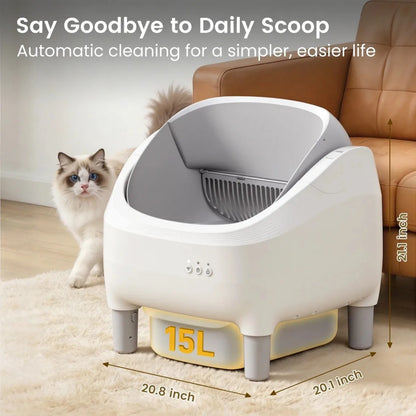 Smart Self-Cleaning Cat Litter Box, App & WiFi Control