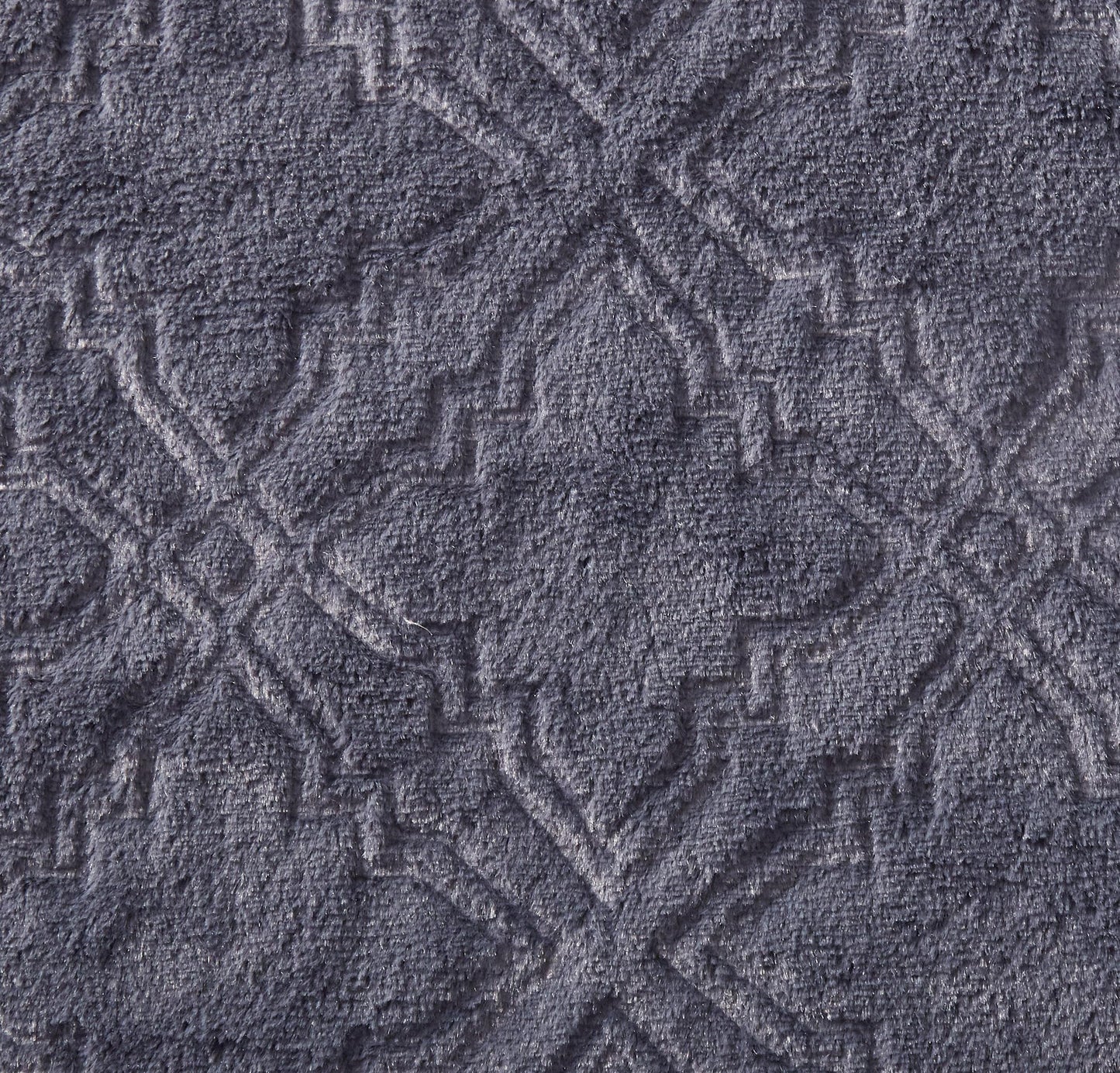 Tache Faux Fur Steel Navy Blue Diamond Trellis Pattern Throw Blanket (3390)