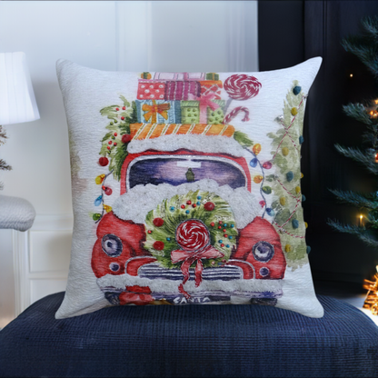 Christmas Embroidered Throw Pillow 20" x 20"