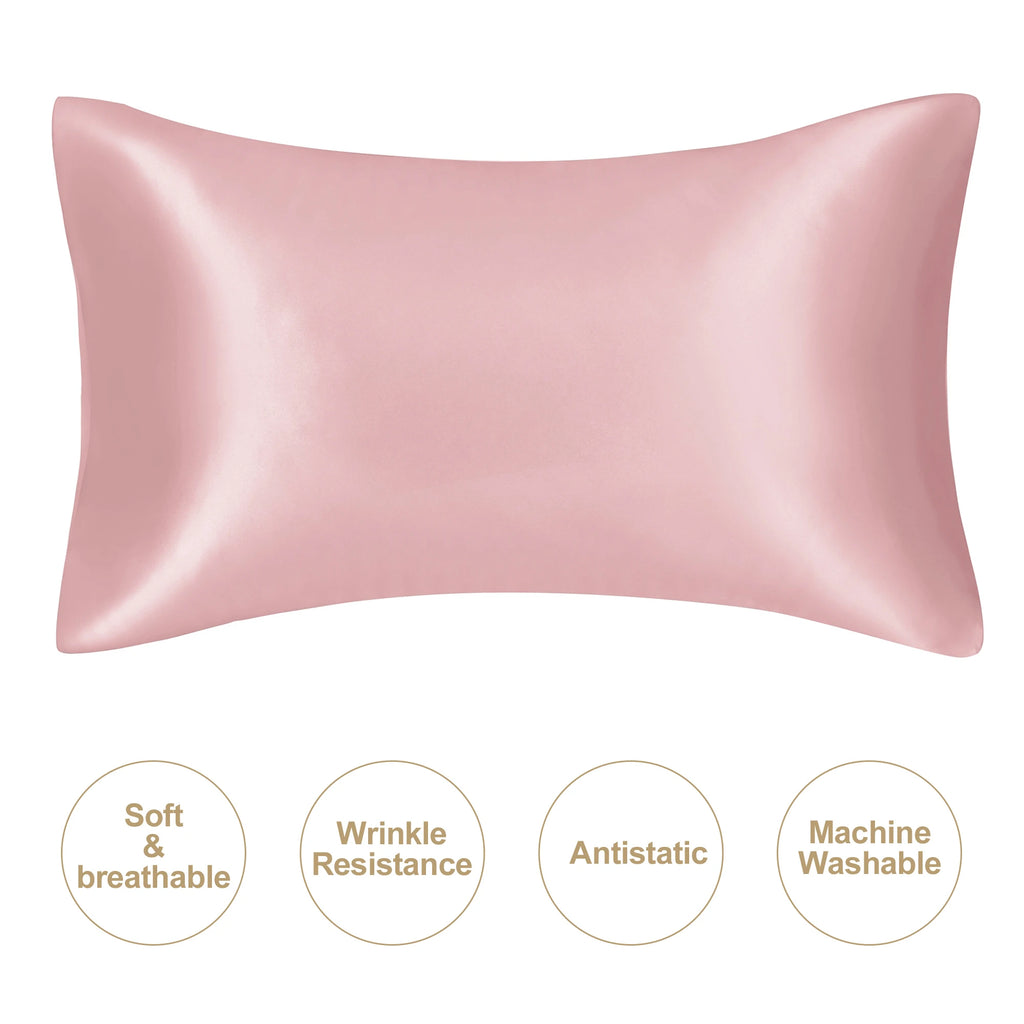JuwenSilk Mulberry Silk Pillowcase, White, Standard
