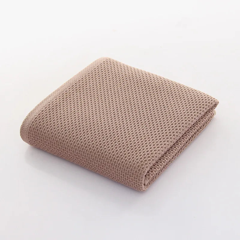 100% Cotton Waffle Bath Towels | Quick-Dry Absorbent Towel Set for Home & Hotel
