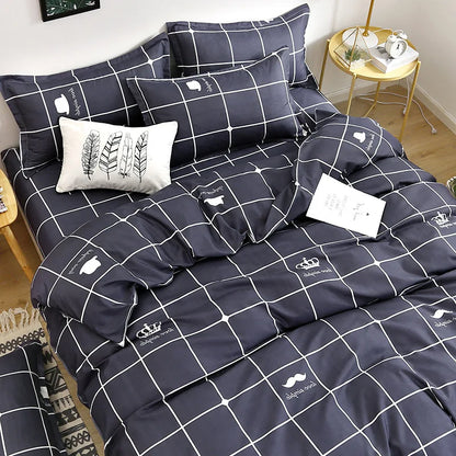 Daisy Print Washed Cotton Duvet Cover Set, King