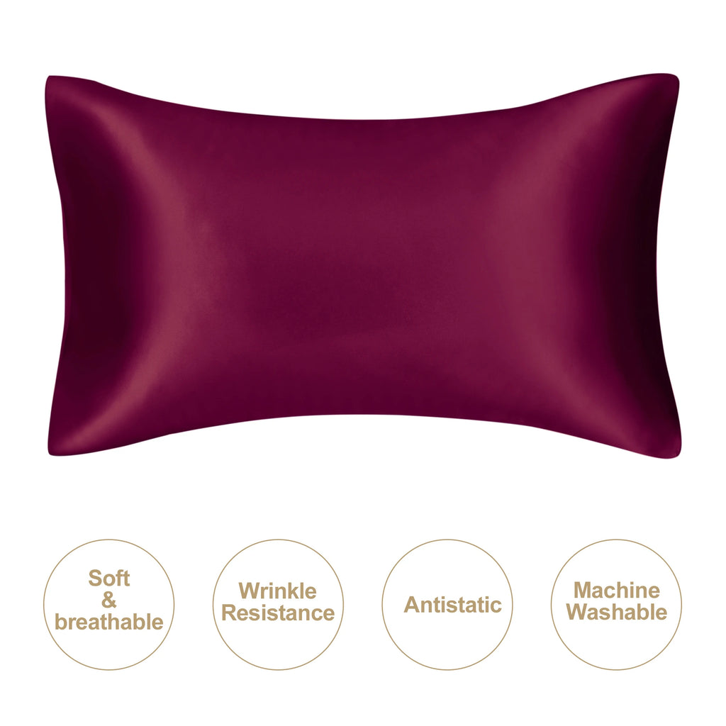 JuwenSilk Mulberry Silk Pillowcase, White, Standard