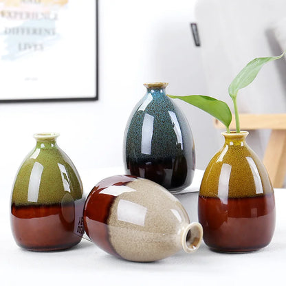 Modern Ceramic Flower Vase — Glazed Decorative Home Accent for Green Plants & Florals