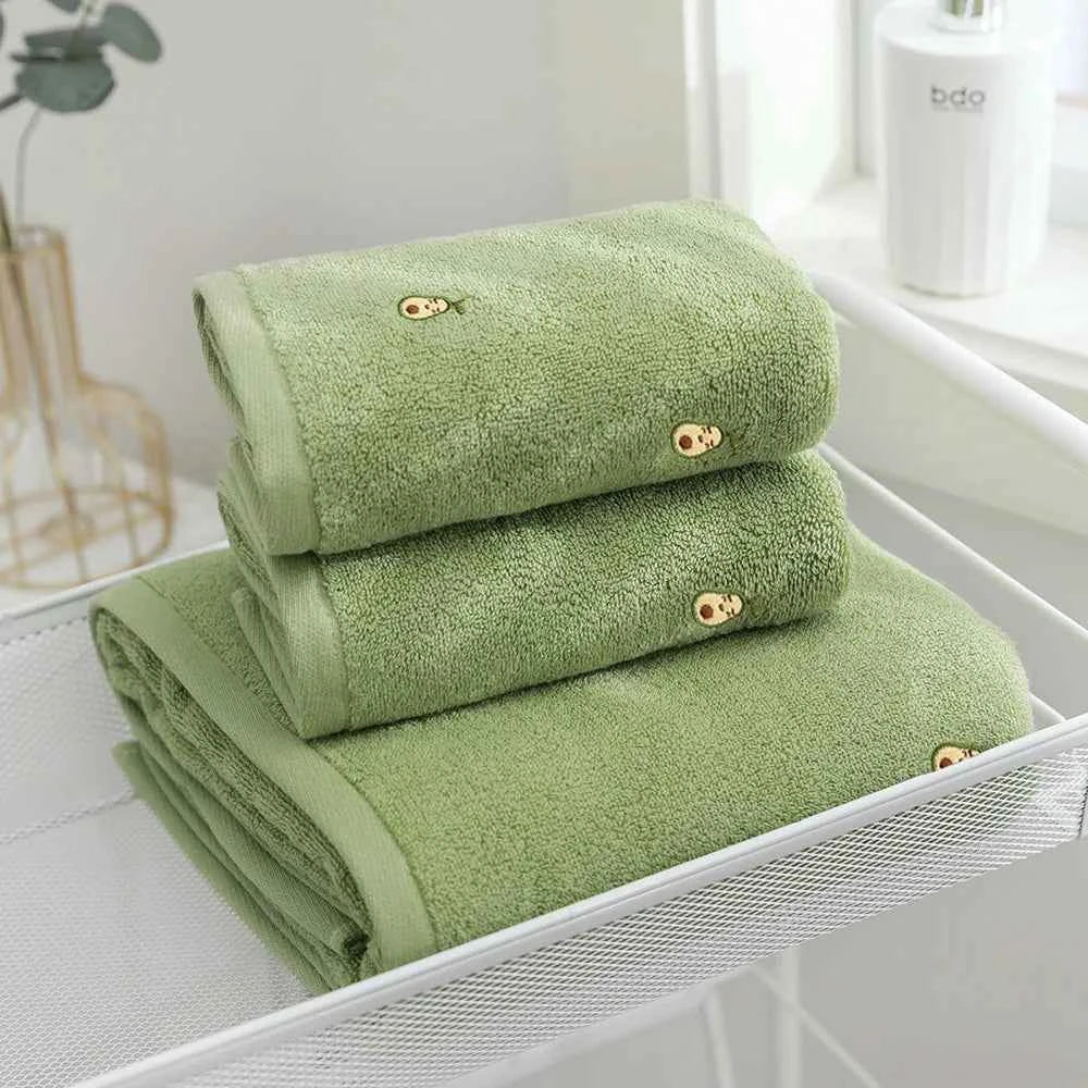 Towels for Adults Dry Hair Wash Face Towel Avocado Microfiber Soft Absorbent Bathroom Large Fast Drying Cotton Thick Bath Towels