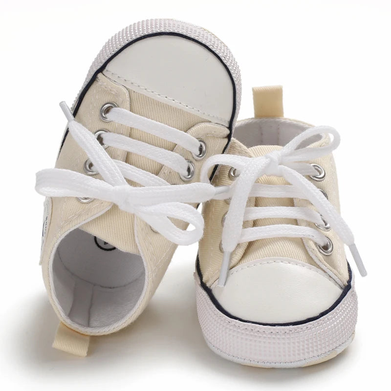 0-18 Months Baby Canvas Classic Sports Shoes Newborn Boys and Girls Printed Star First Walkers Shoes Infant Anti slip Baby Shoes