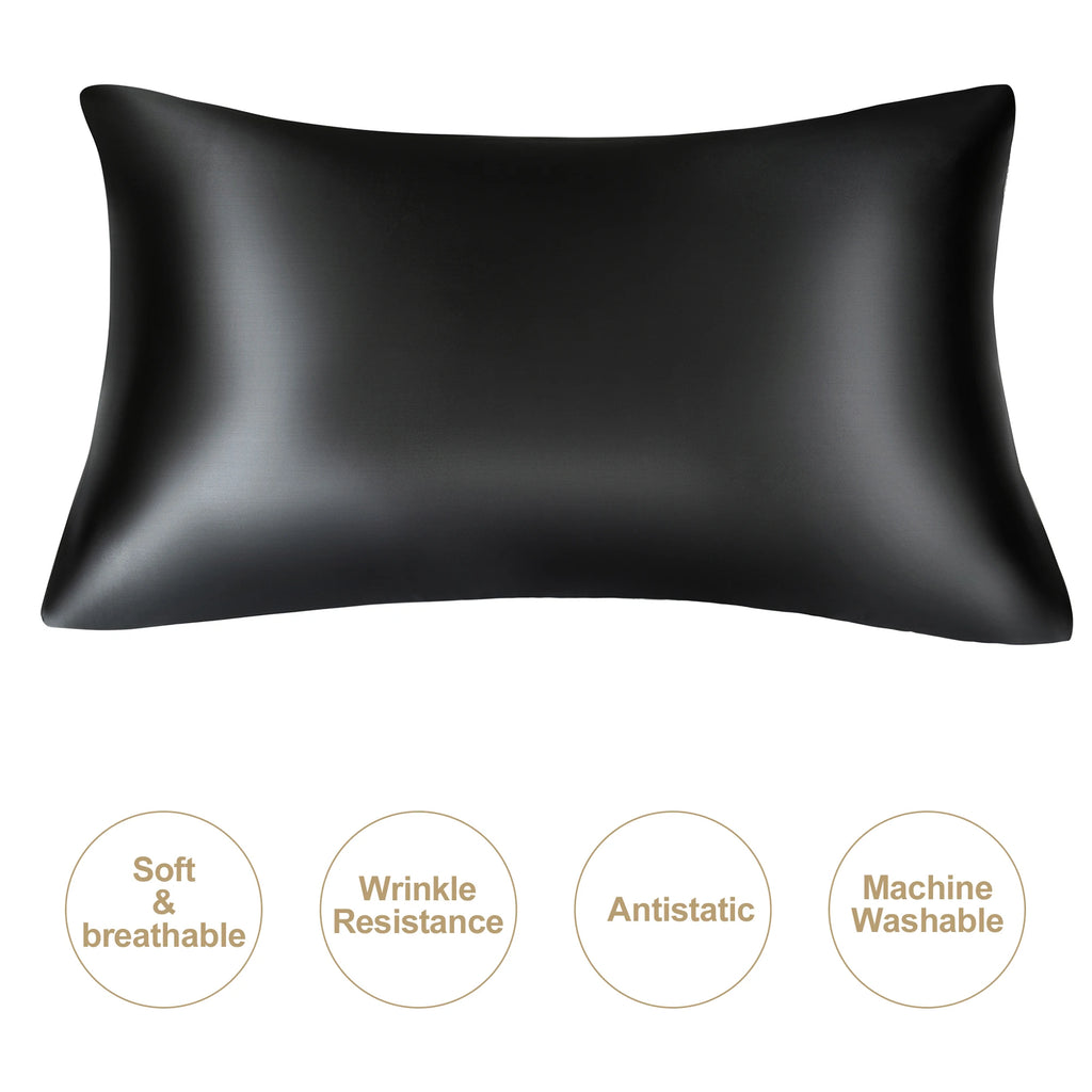 JuwenSilk Mulberry Silk Pillowcase, White, Standard