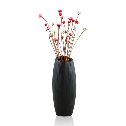Modern Creative Classic Black Ceramic Vase Retro Vase Container Simple European Handmade Crafts Home Decoration LBS