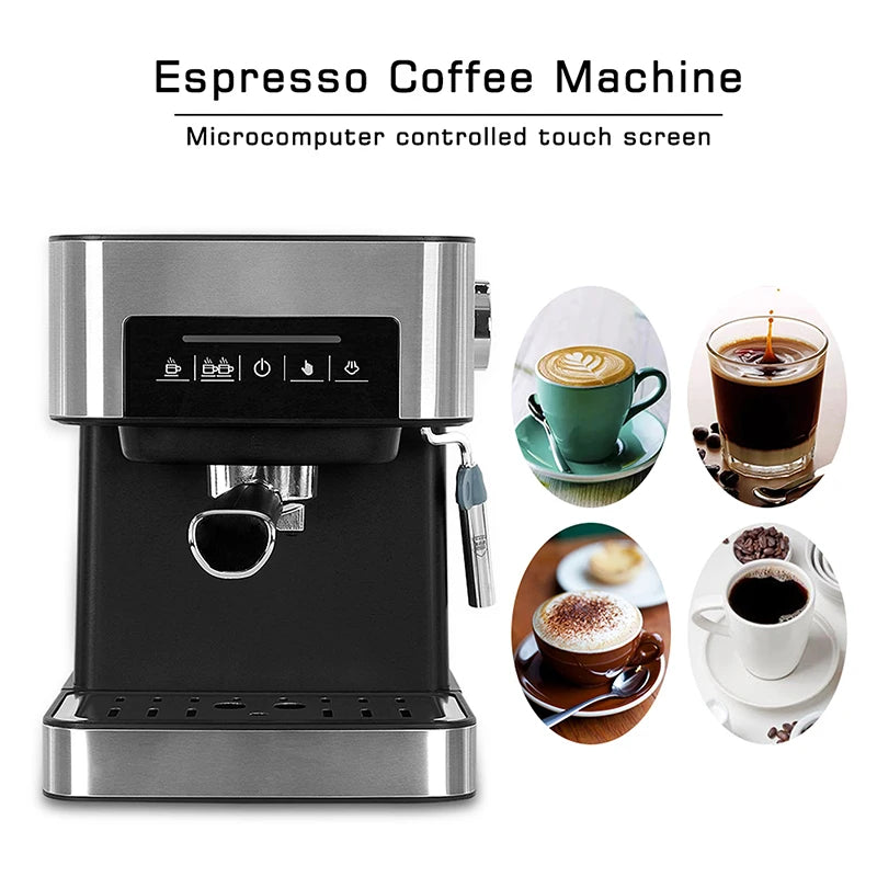 Semi-Automatic Touch Screen Espresso Machine | 20 Bar 850W Coffee Maker 220V