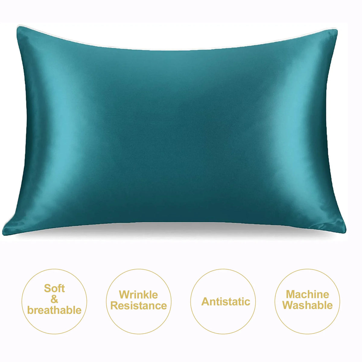 JuwenSilk Mulberry Silk Pillowcase, White, Standard
