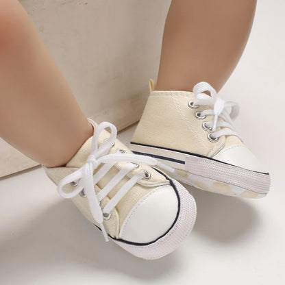 0-18 Months Baby Canvas Classic Sports Shoes Newborn Boys and Girls Printed Star First Walkers Shoes Infant Anti slip Baby Shoes