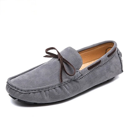 Men's Luxury Moccasin Loafers | Lightweight Designer Slip-On Flats | Gray Brown Black