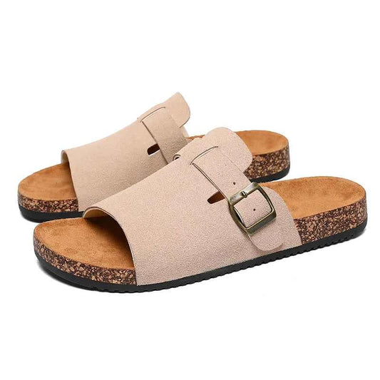 New Hot Sale USA Cork Wedge Sandals for Men Big Size 46 Buckle Design Soft comfort Summer Slipper Beach Walking Shoe Low Price