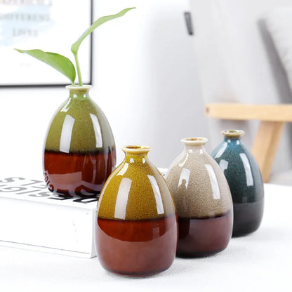 Modern Ceramic Flower Vase — Glazed Decorative Home Accent for Green Plants & Florals