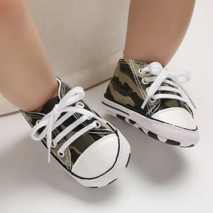0-18 Months Baby Canvas Classic Sports Shoes Newborn Boys and Girls Printed Star First Walkers Shoes Infant Anti slip Baby Shoes