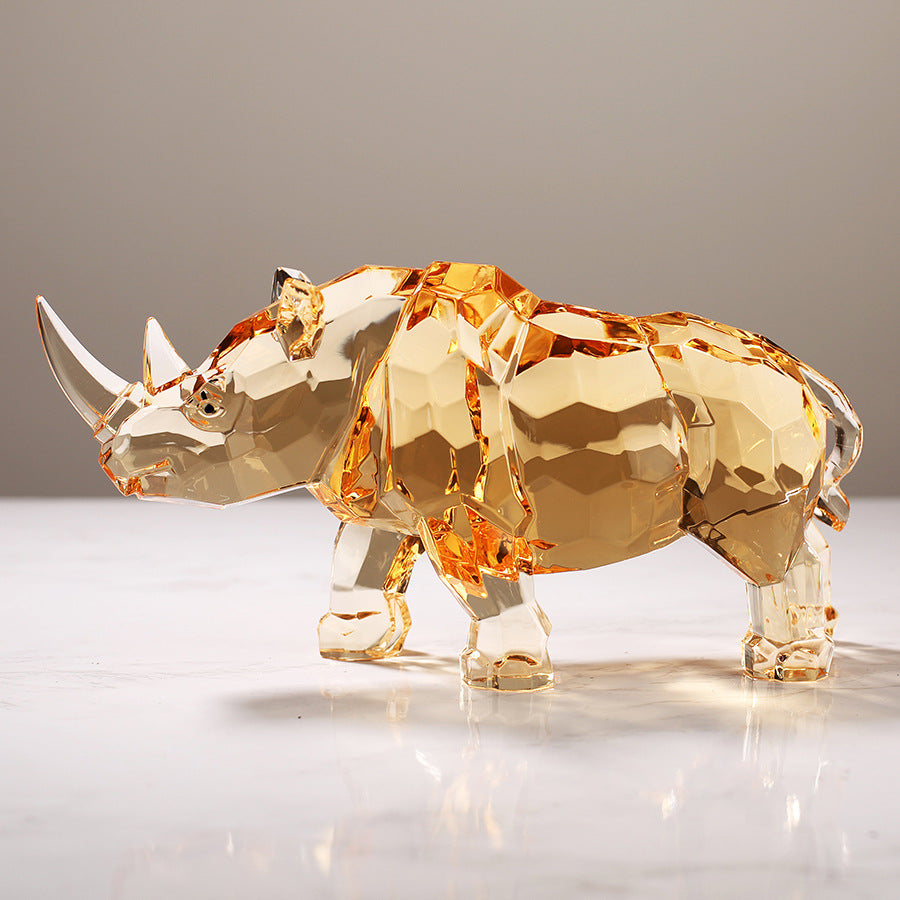 Amber Rhinoceros Animal Decorations Creative Ornaments - DropOnline.co
