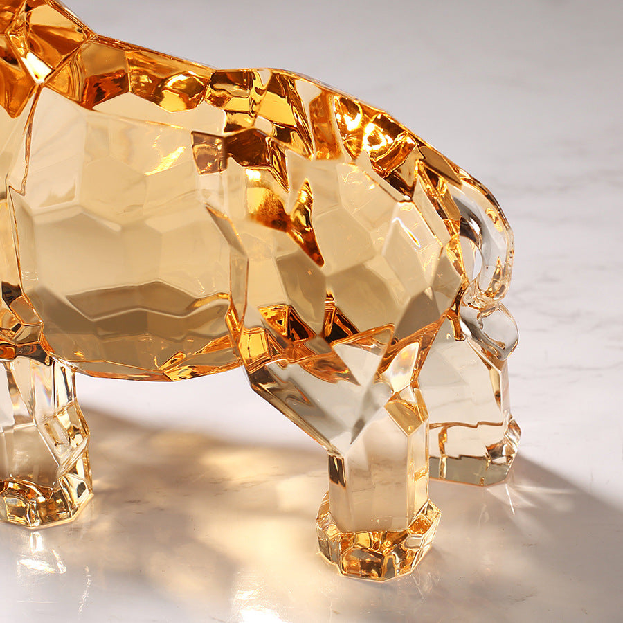 Amber Rhinoceros Animal Decorations Creative Ornaments - DropOnline.co