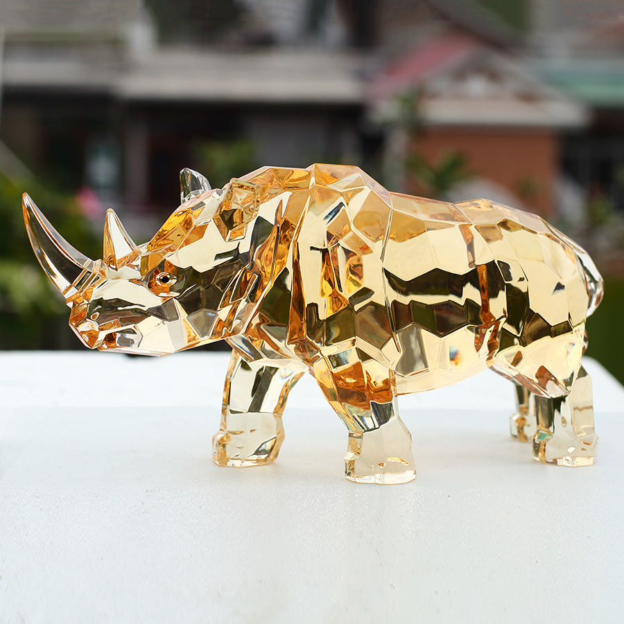 Amber Rhinoceros Animal Decorations Creative Ornaments - DropOnline.co