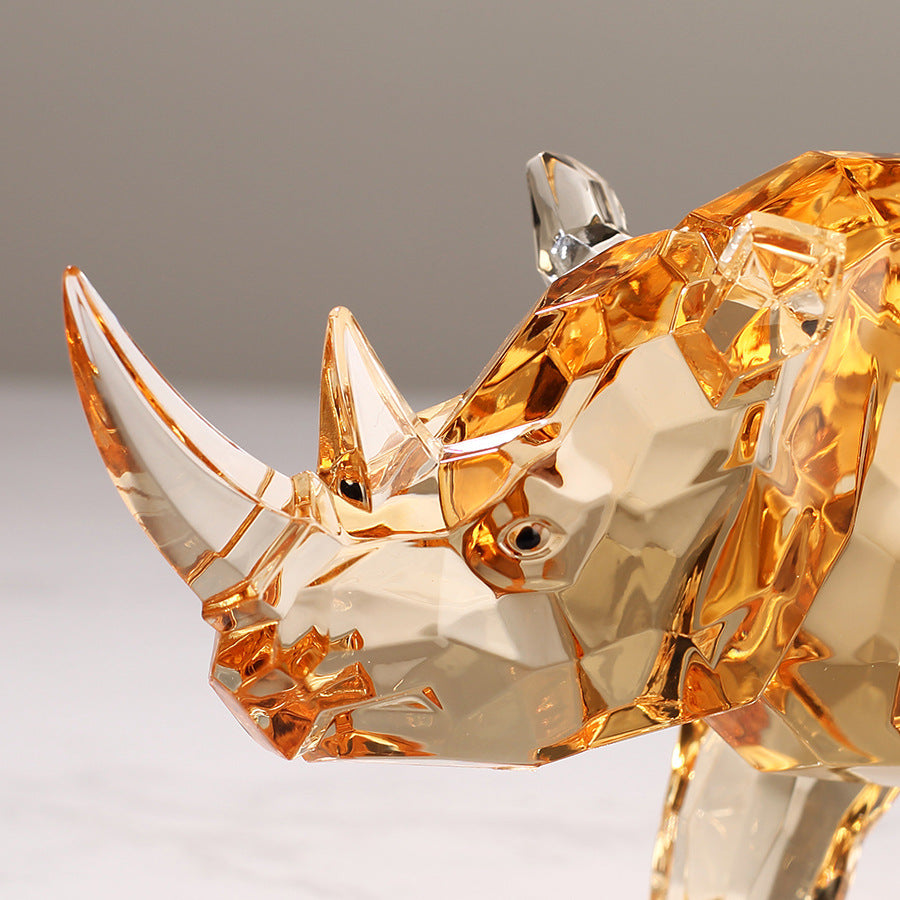 Amber Rhinoceros Animal Decorations Creative Ornaments - DropOnline.co