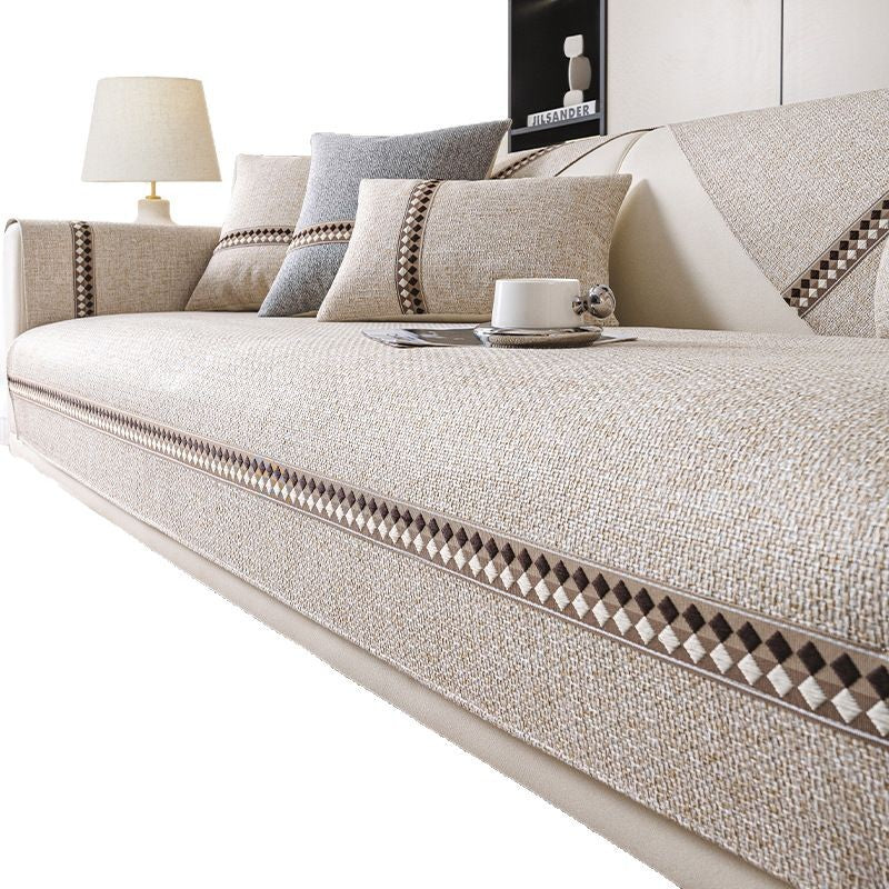 Cotton And Linen Sofa Cushion Four Seasons Universal Non-slip Sofa Cover Light Luxury - DropOnline.co