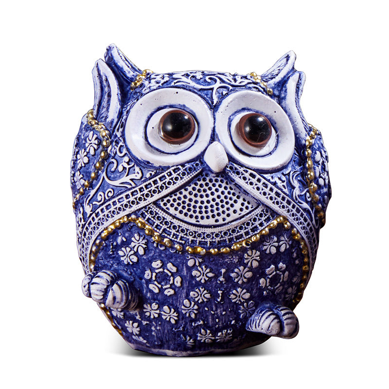 Blue And White Owl Home Creative Small Ornaments - DropOnline.co
