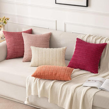 18"x18" tufted dot corduroy throw pillow 16 colors soft 3d dotted texture  450g insert included