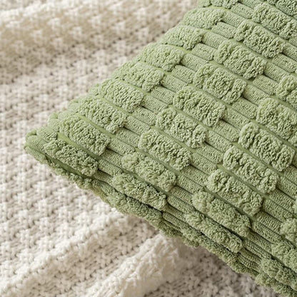 18"x18" tufted dot corduroy throw pillow 16 colors soft 3d dotted texture  450g insert included