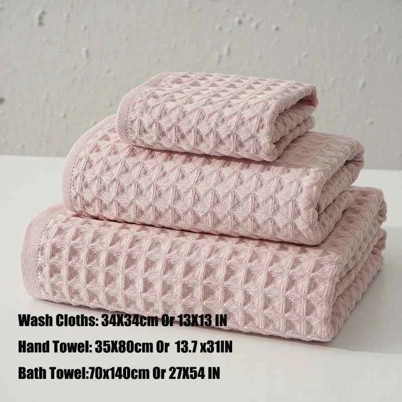 Bathroom Face Towel 100% Cotton Waffle Large Bath Towel Men Soft Child Hand Towel Hotel Gifts Wholesale Women 35X80 34X34 70X140