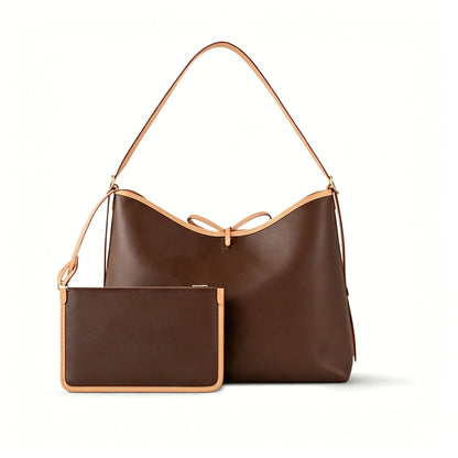 Classic PU Leather Satchel, Medium-Large Capacity