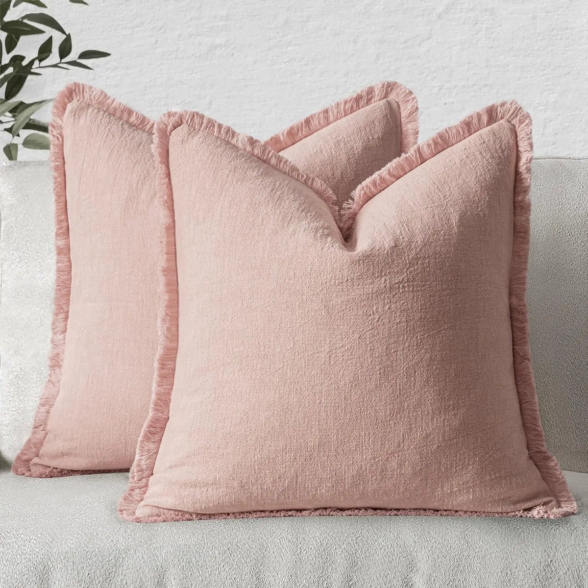 Fringed Boho Cushion Cover with Tassel Detail