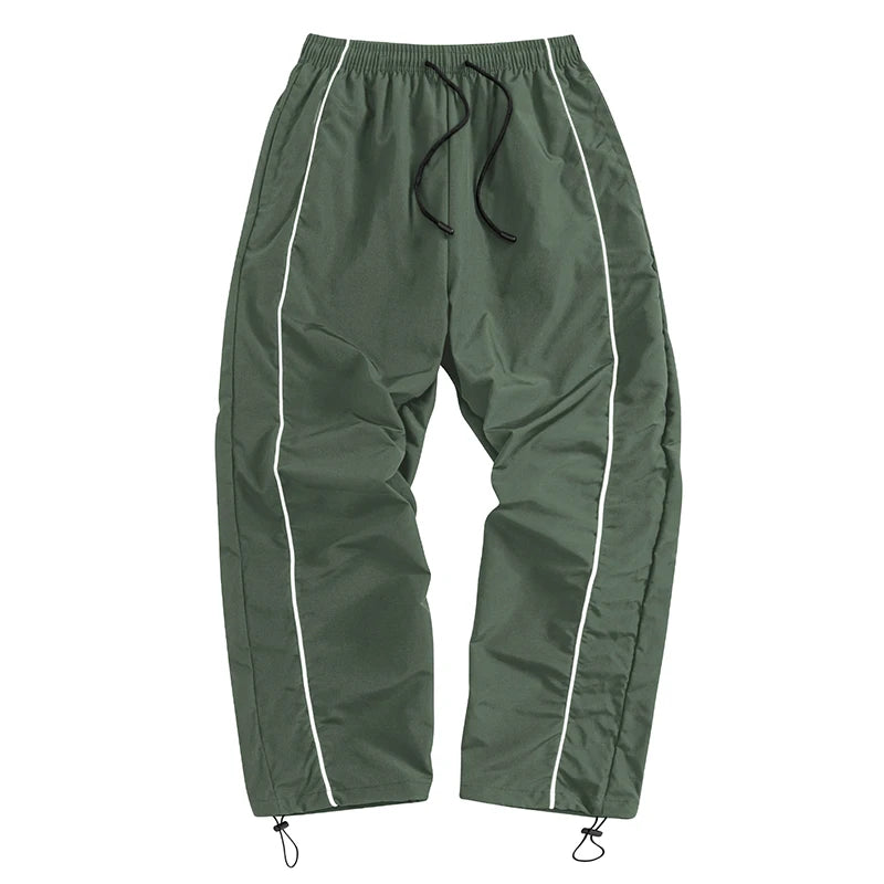 Men's Trendy Sporty Pants with Lines Gym Workout Running Trousers with Side Pockets Athletic Quick-Dry Breathable Sweatpants