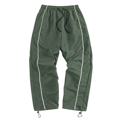 Men's Trendy Sporty Pants with Lines Gym Workout Running Trousers with Side Pockets Athletic Quick-Dry Breathable Sweatpants