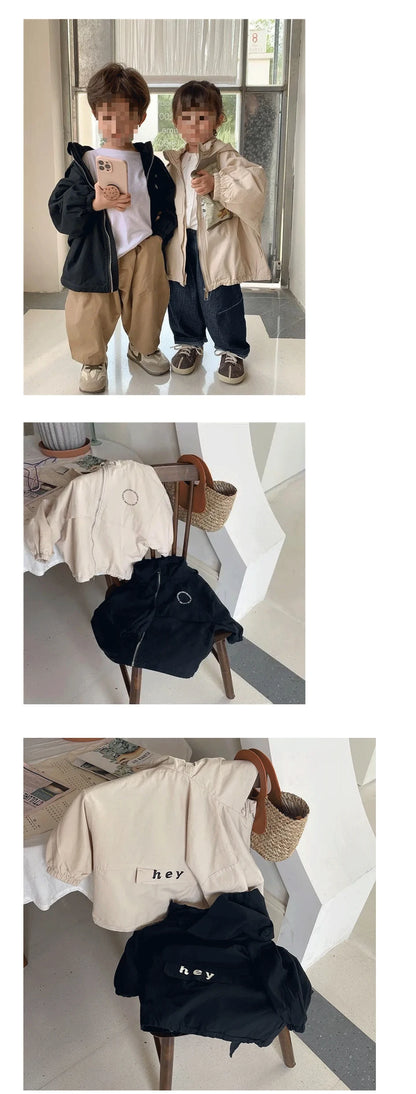 Kids Hooded Zipper Jacket, Spring Autumn Cartoon Print