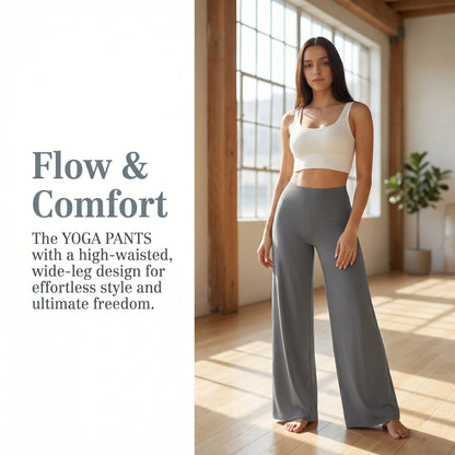 Women’s High Waist Wide Leg Yoga Pants — Tummy Control Flare Leggings