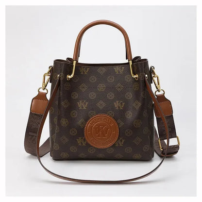 Beige Printed Commuter Tote, Large Capacity