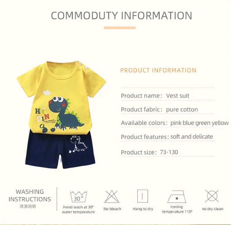 100% Cotton T-Shirt & Shorts 2-Piece Kids Set