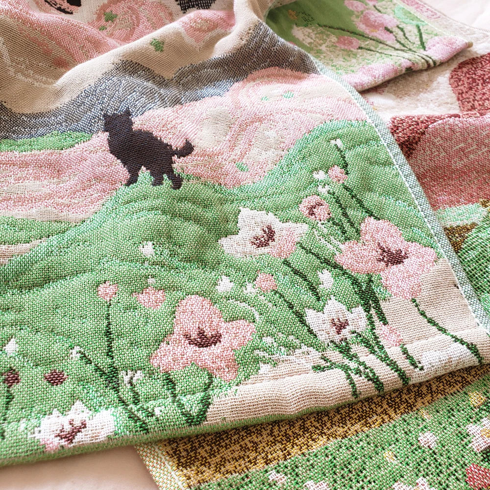 Pastoral Cats Cotton Gauze Hand Towel — Kids & Adults