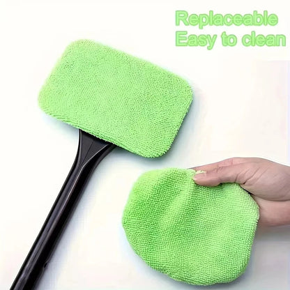 Car Window Cleaner Brush Kit – Long Handle Windshield Interior Glass Wiper