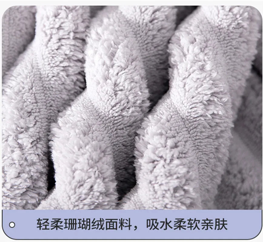 Enlarged Thick Coral Velvet Towel — Sports, Beach & Household Wrap