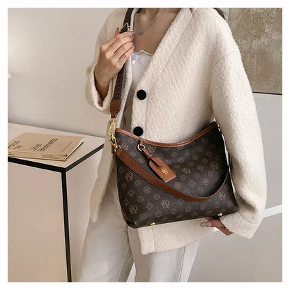 Beige Printed Commuter Tote, Large Capacity