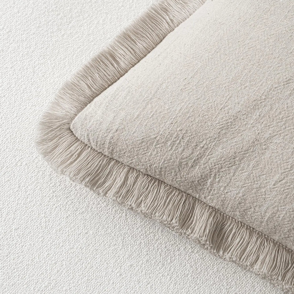Fringed Boho Cushion Cover with Tassel Detail