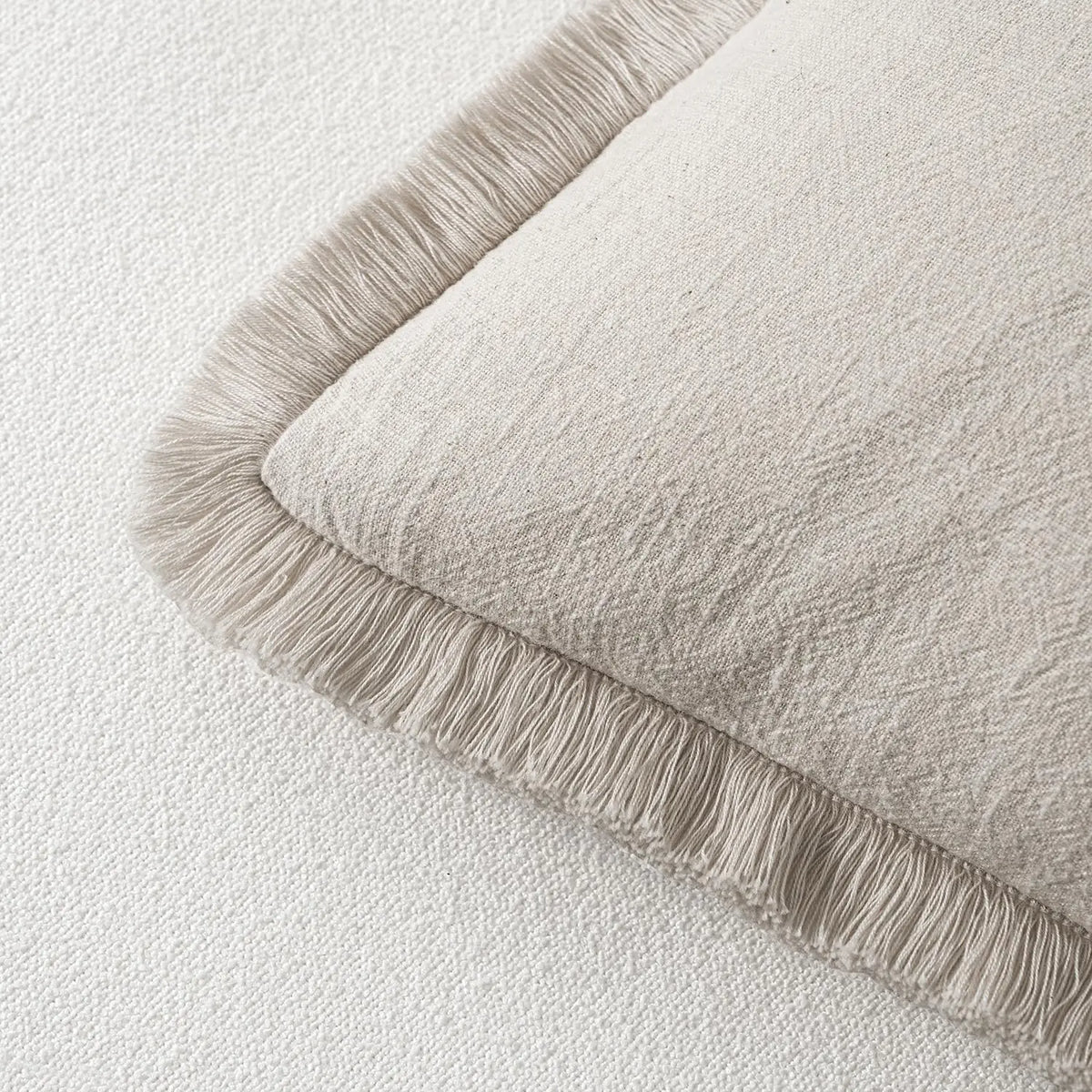 Fringed Boho Cushion Cover with Tassel Detail